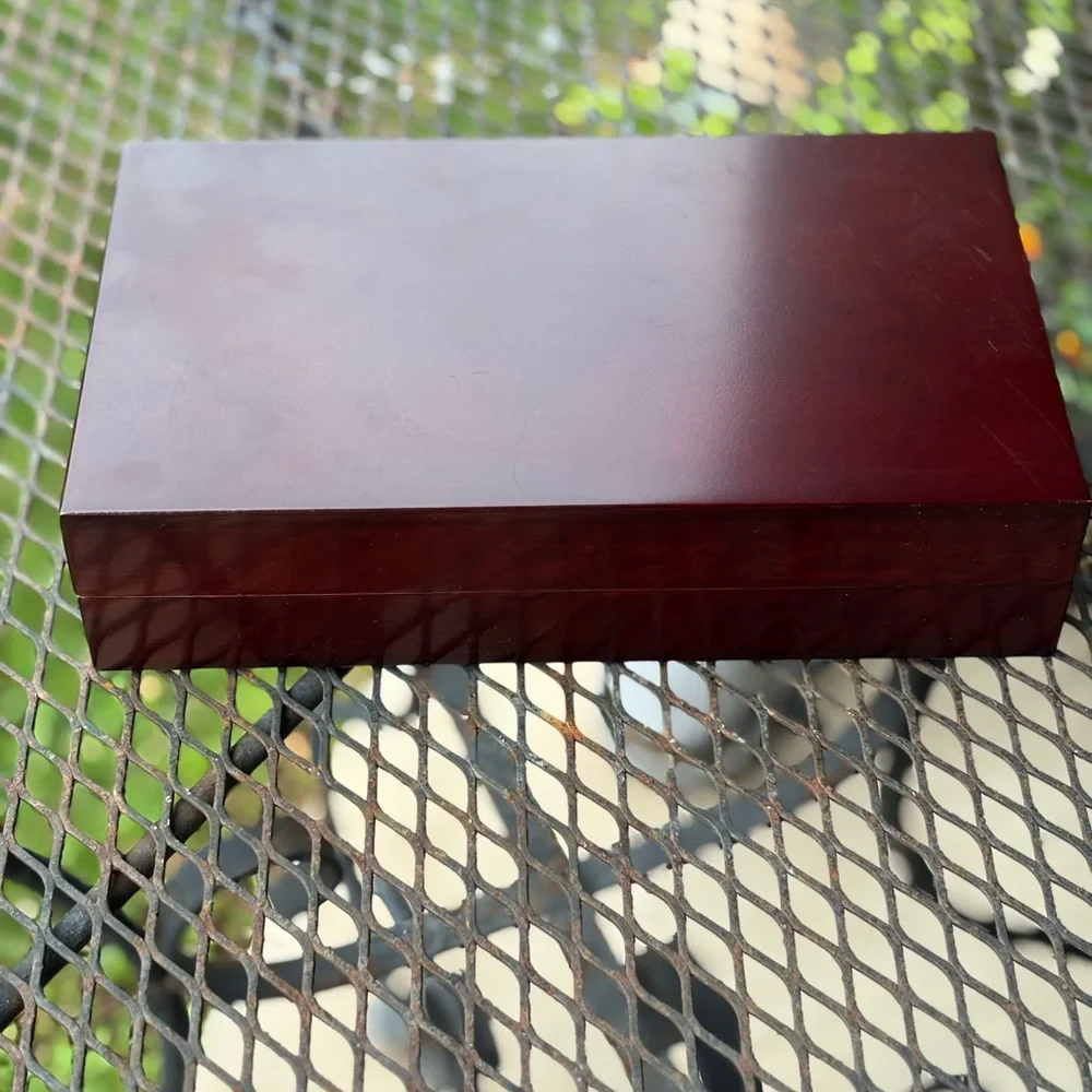 Elegant Dark Wooden CD/DVD Storage Box NWT holds 24 CDs/DVDs